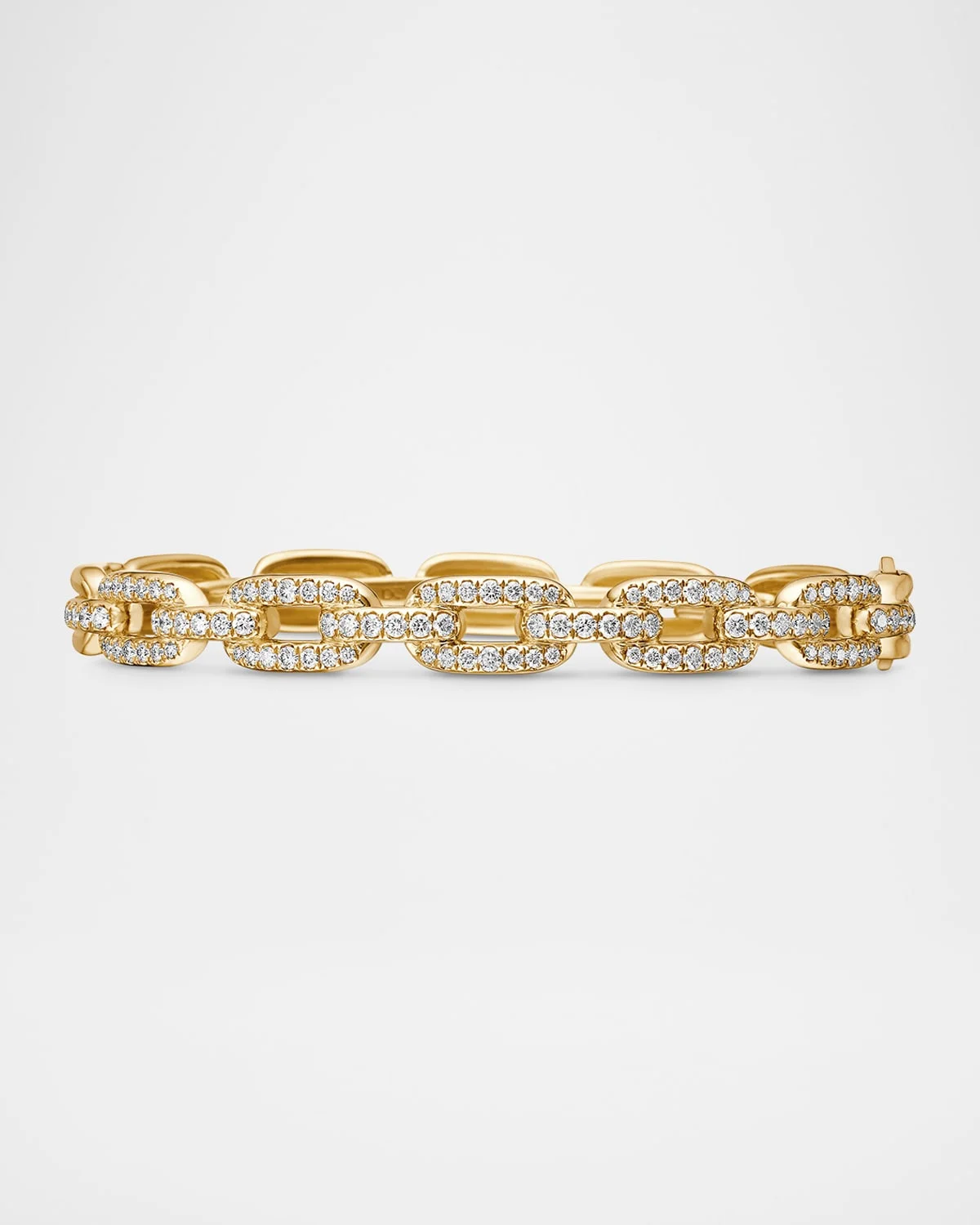 Stax Link Bracelet with Diamonds in 18K Gold, 7mm - 1