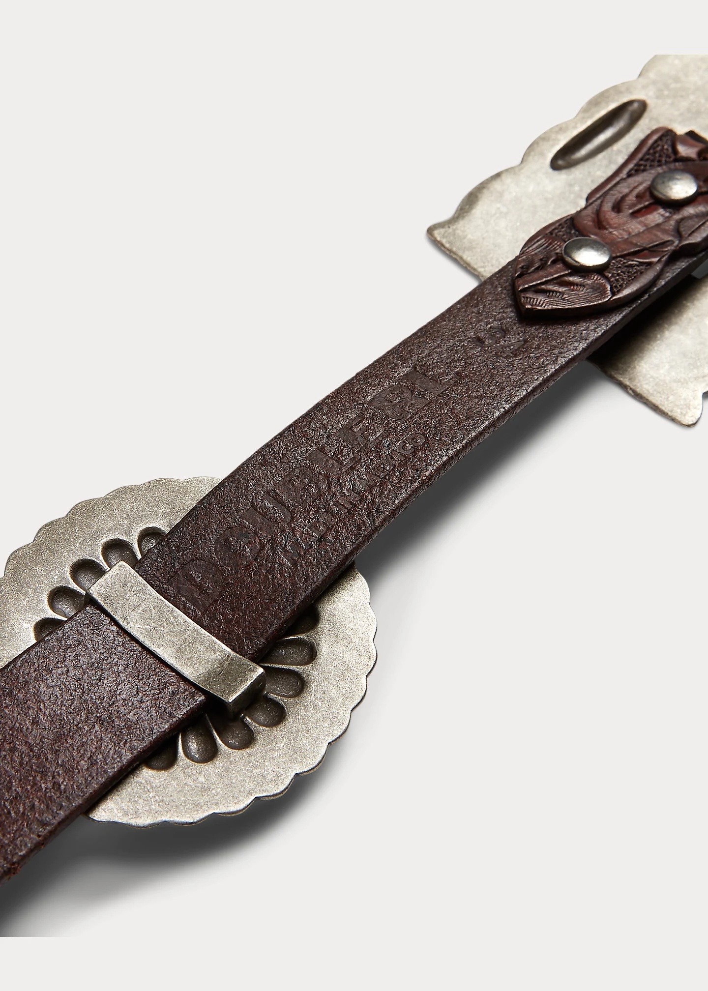 Hand-Tooled Leather Belt - 5