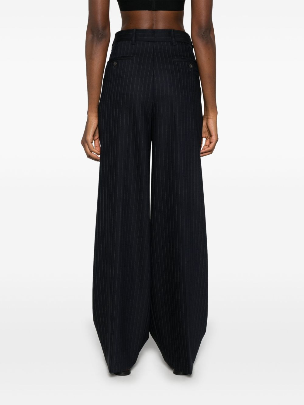 pinstriped straight-leg trousers - 4