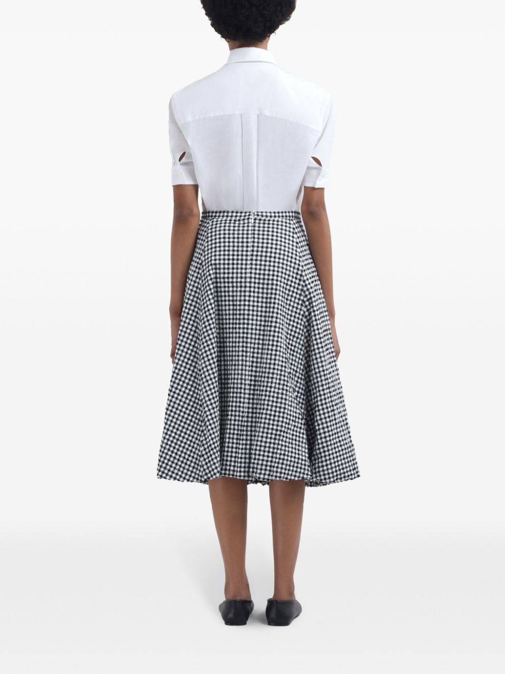 check-print midi skirt - 4