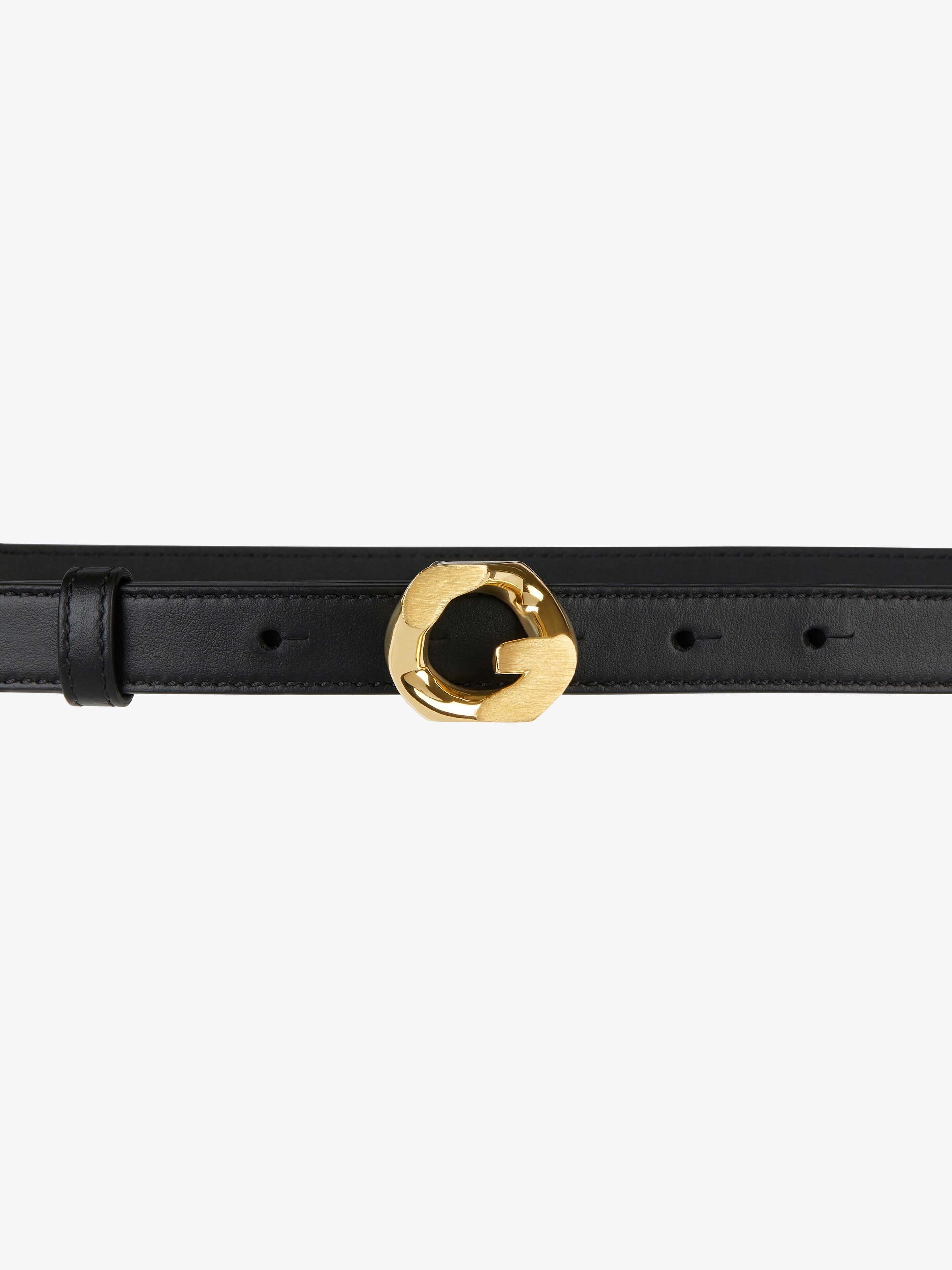 BELT IN LEATHER WITH G-CHAIN BUCKLE - 2