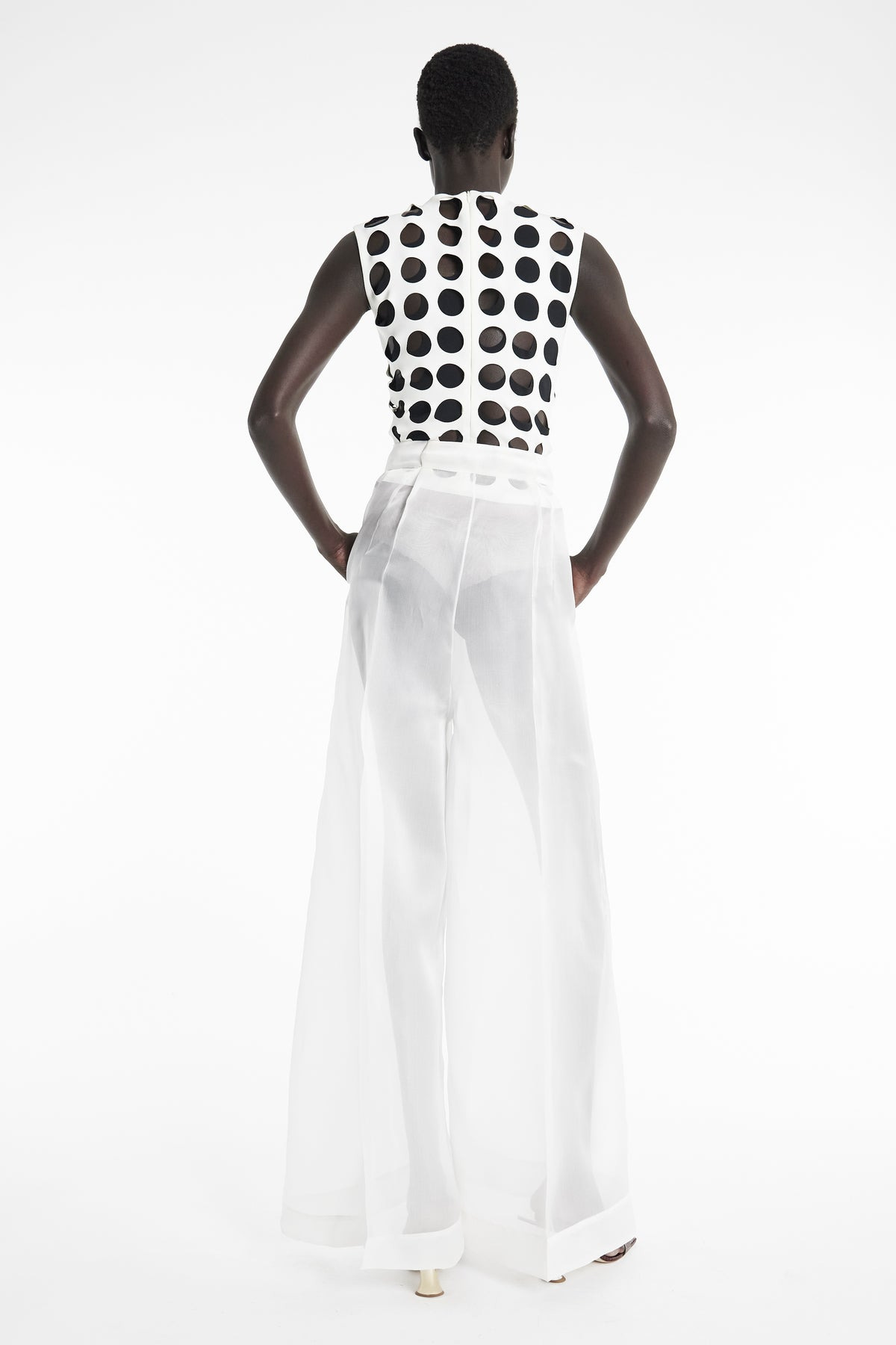 ORGANZA WIDE LEG PANTS WHITE - 3