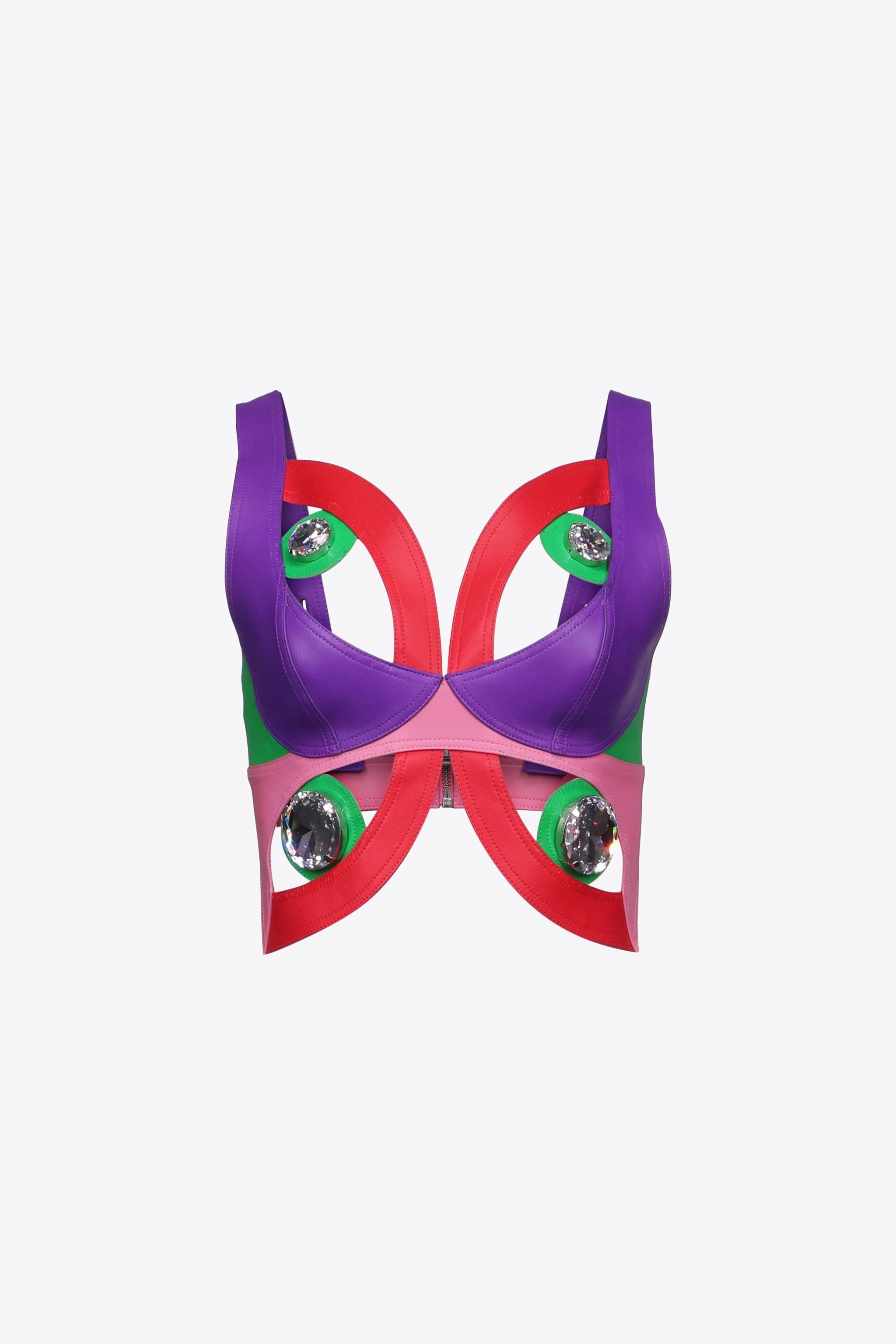 BUTTERFLY CUTOUT LEATHER BUSTIER - 1