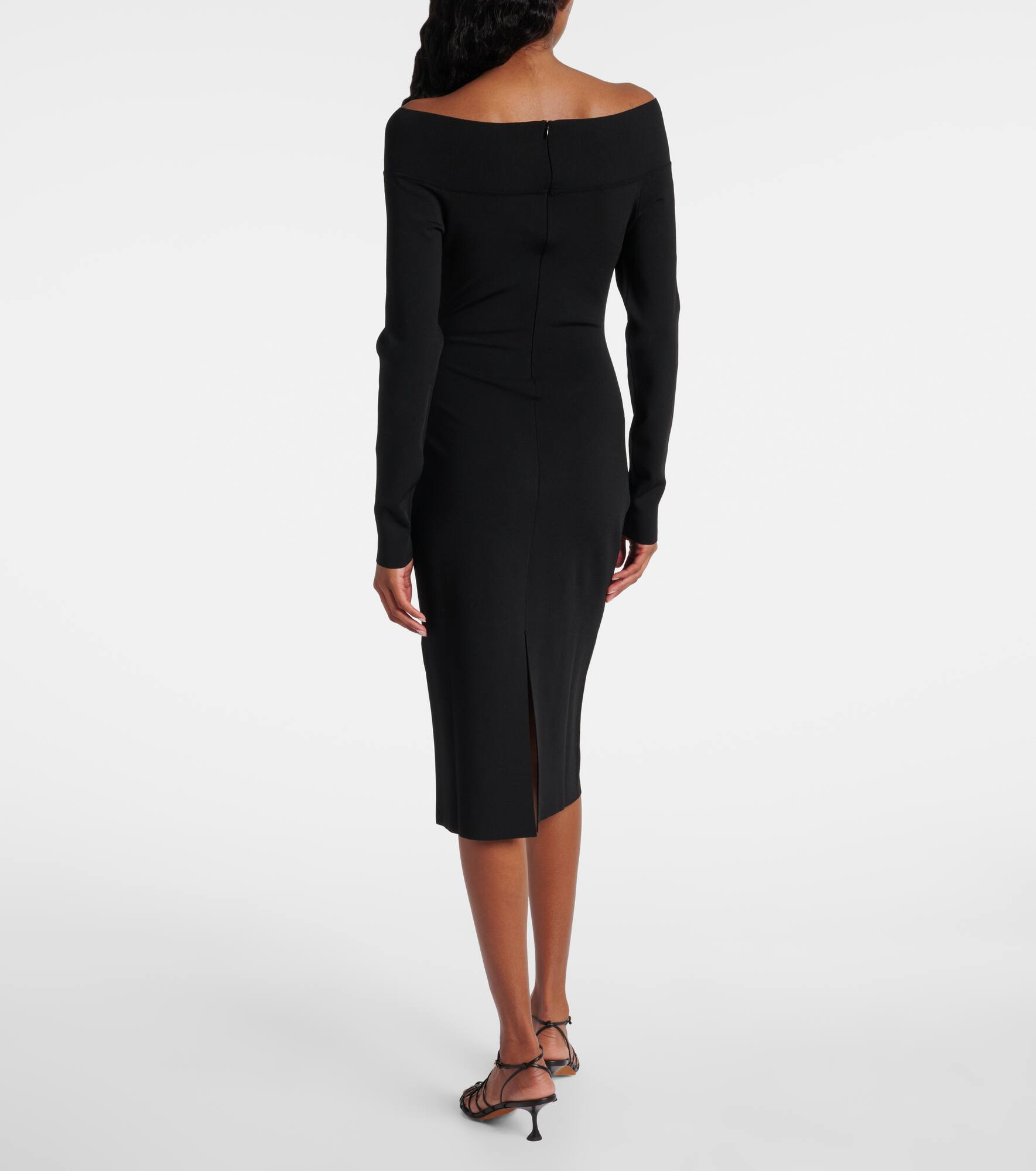 Off-shoulder jersey midi dress - 3