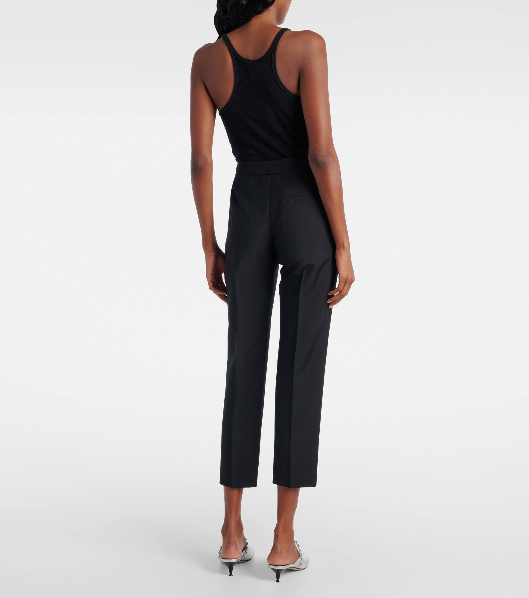 Wool and mohair cropped straight pants - 3