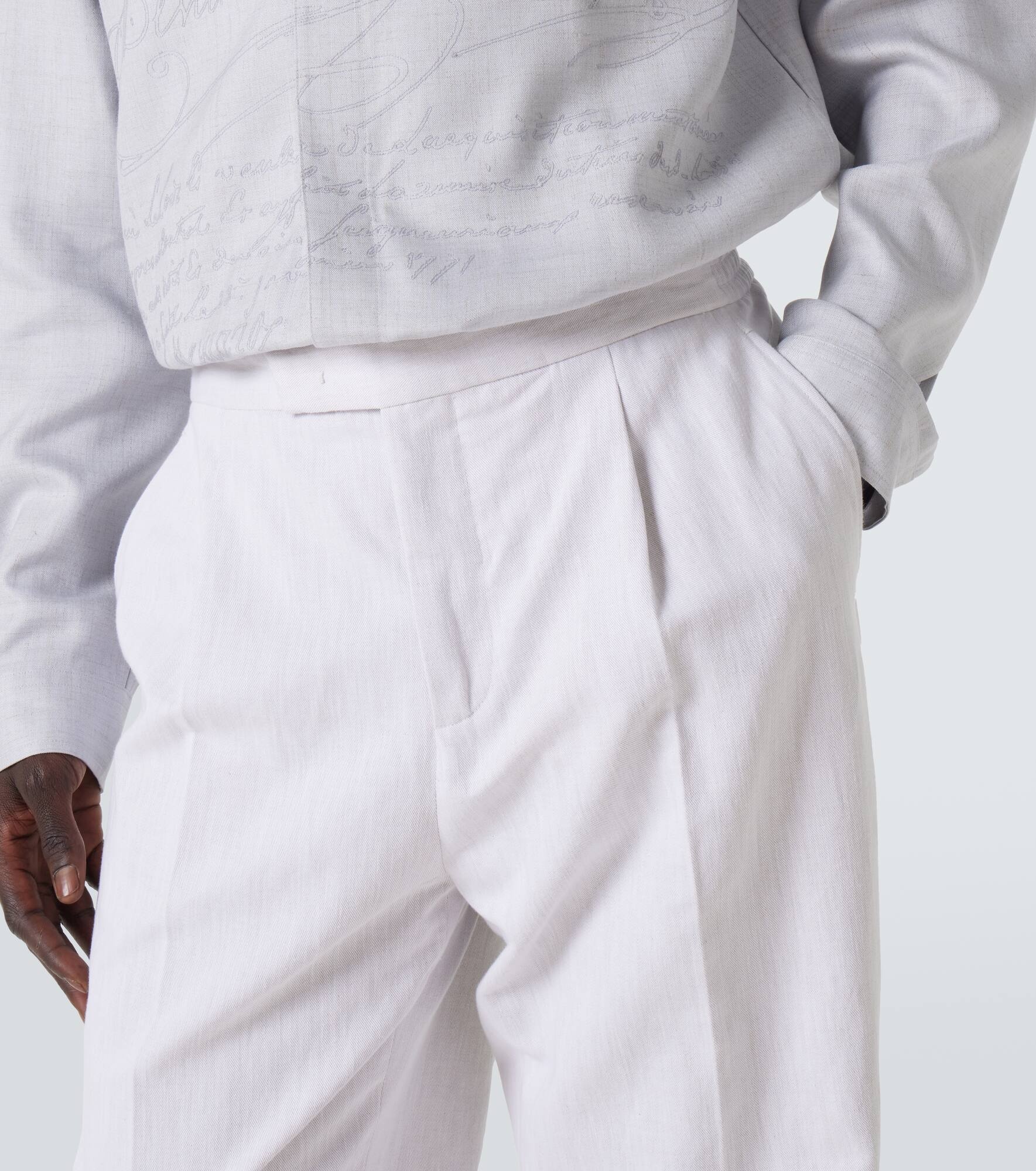 Cotton and linen straight pants - 5