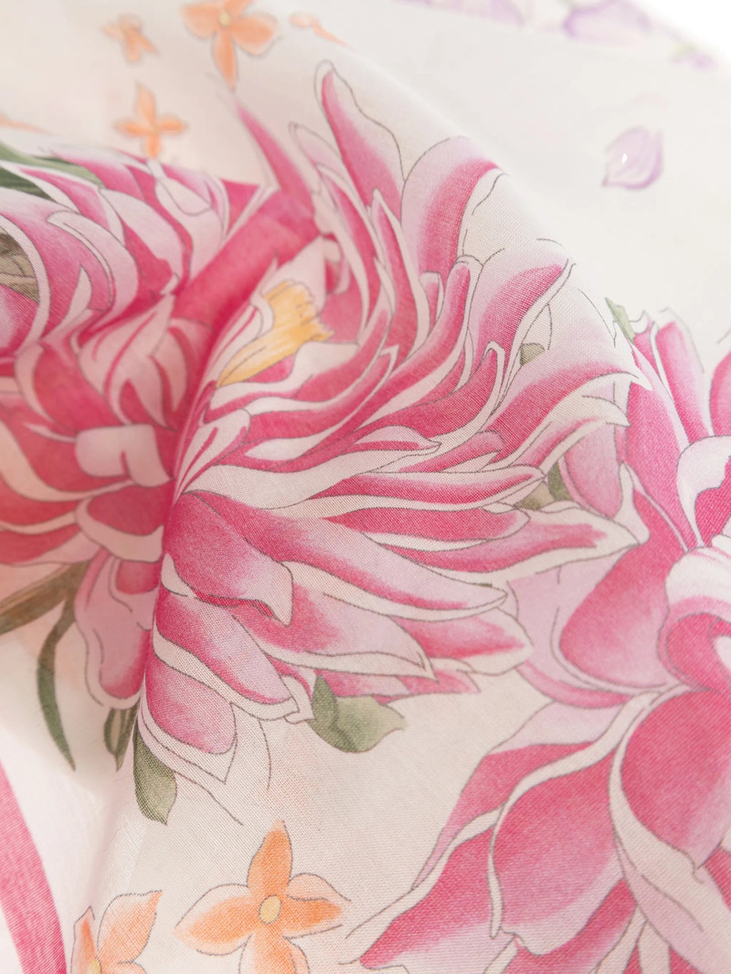 FERRAGAMO Ferragamo Floral-print Fringed Scarf outlook