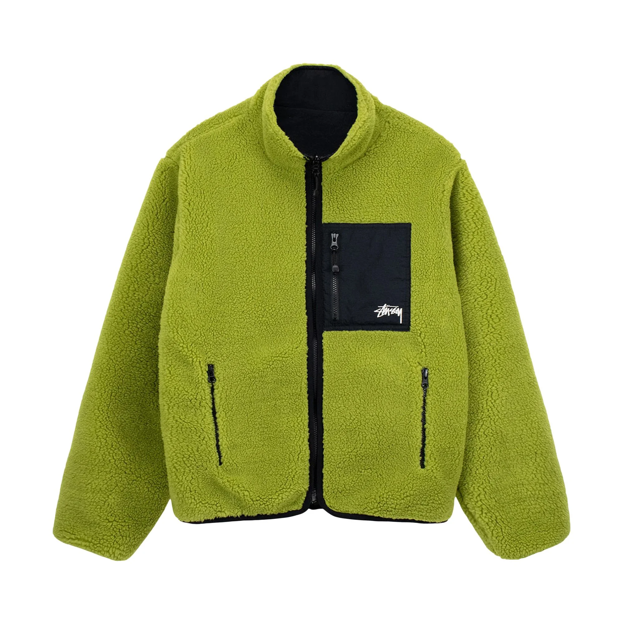 Stussy Sherpa Reversible Jacket 'Moss Green' - 1