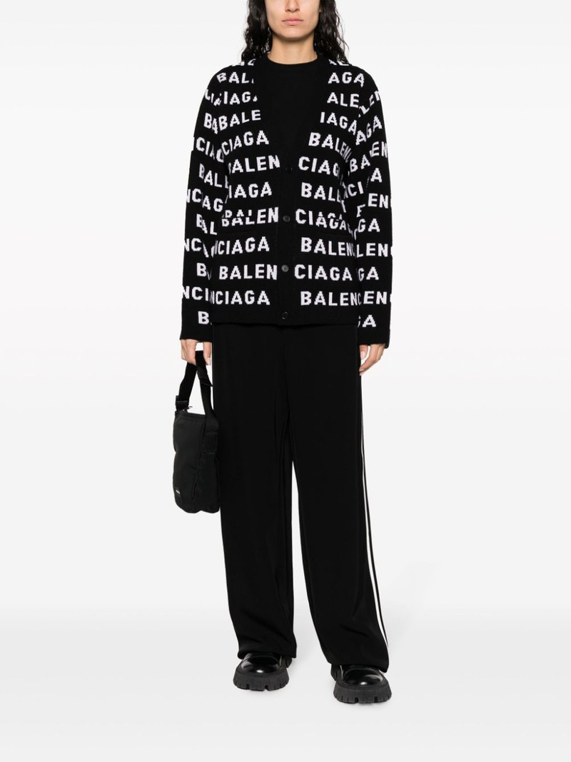 BALENCIAGA intarsia-knit logo-motif cardigan outlook