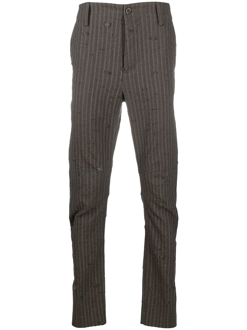 striped slim-fit trousers - 1