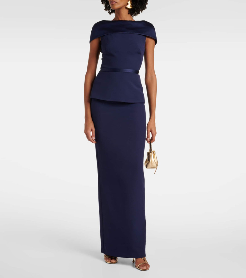 Safiyaa Rella draped peplum heavy crêpe midi dress outlook