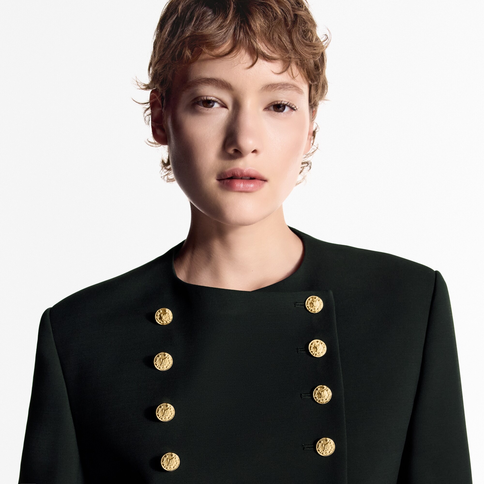 Cropped Button Trim Jacket - 5