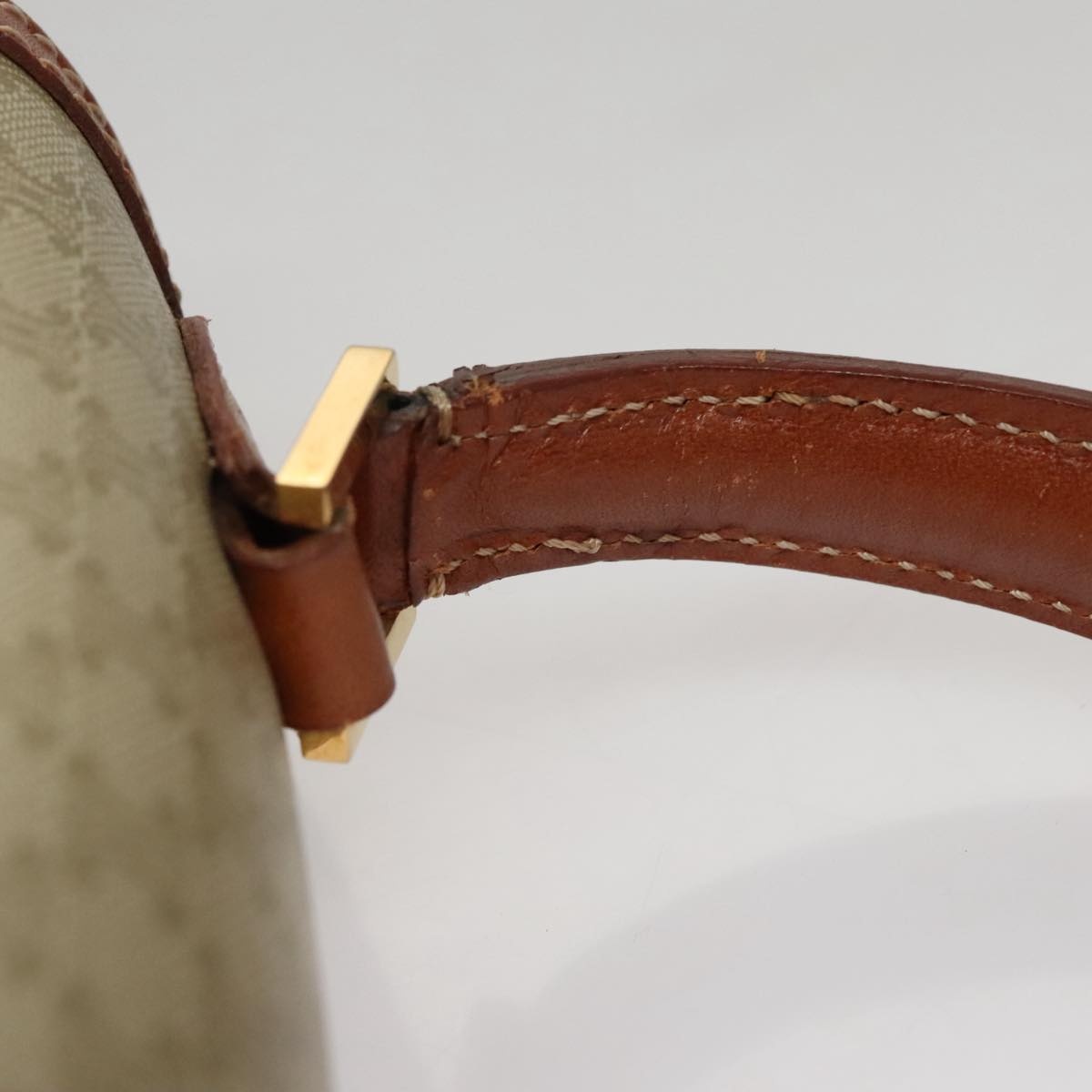 CELINE Macadam Canvas Hand Bag Beige Gold - 9