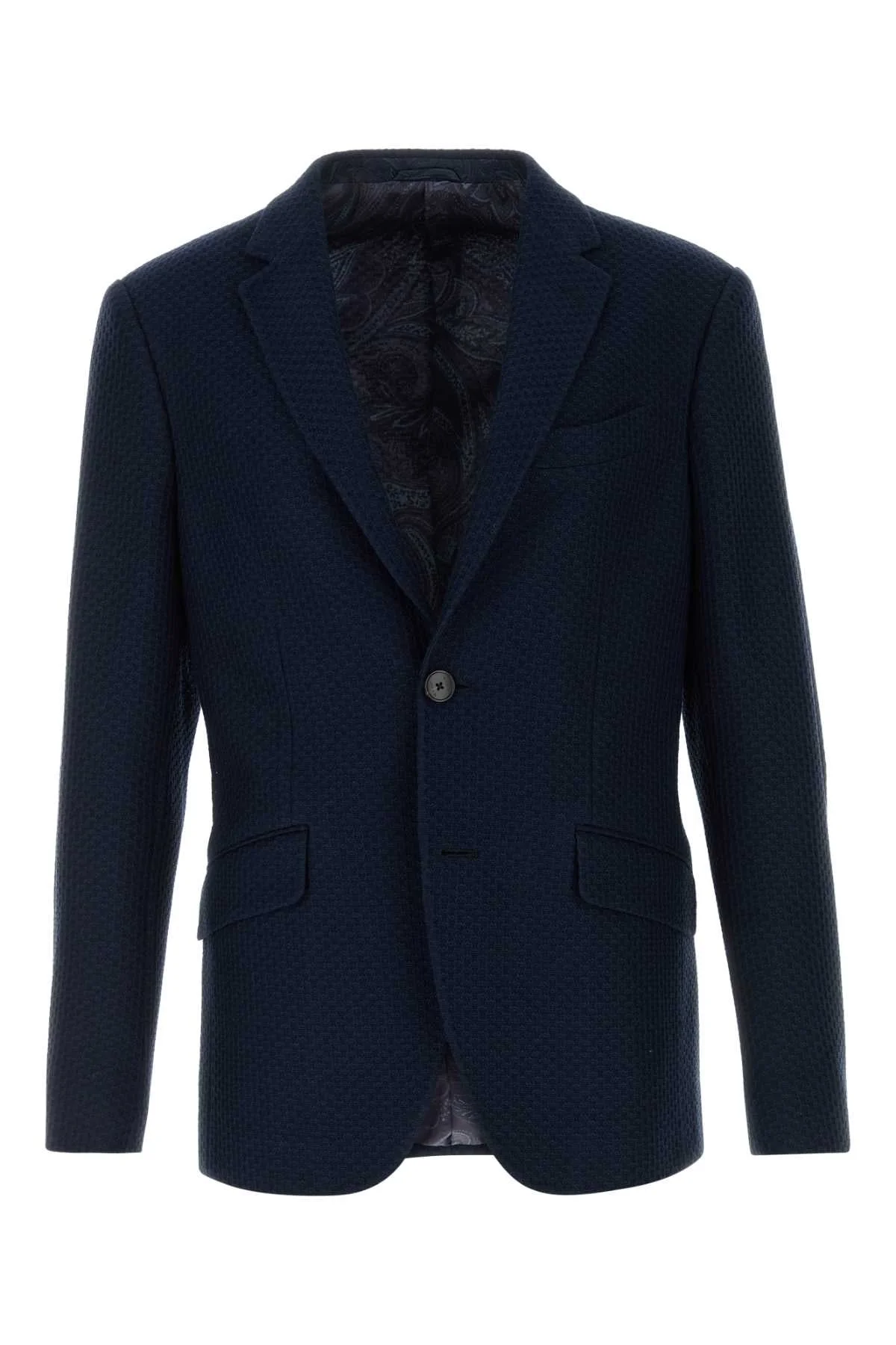 Etro Men Navy Blue Jersey Jacket - 1