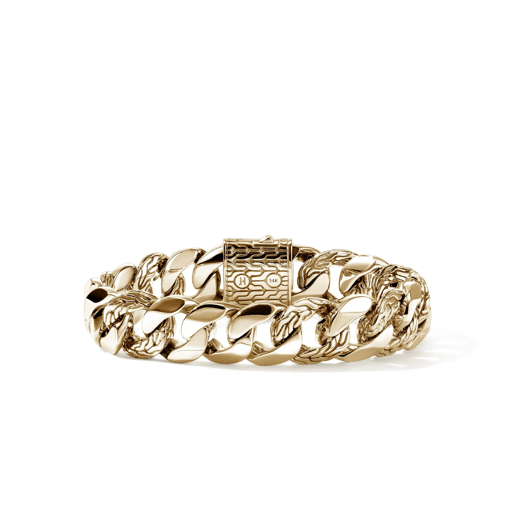 Curb Chain Bracelet, Gold, 14MM - 1