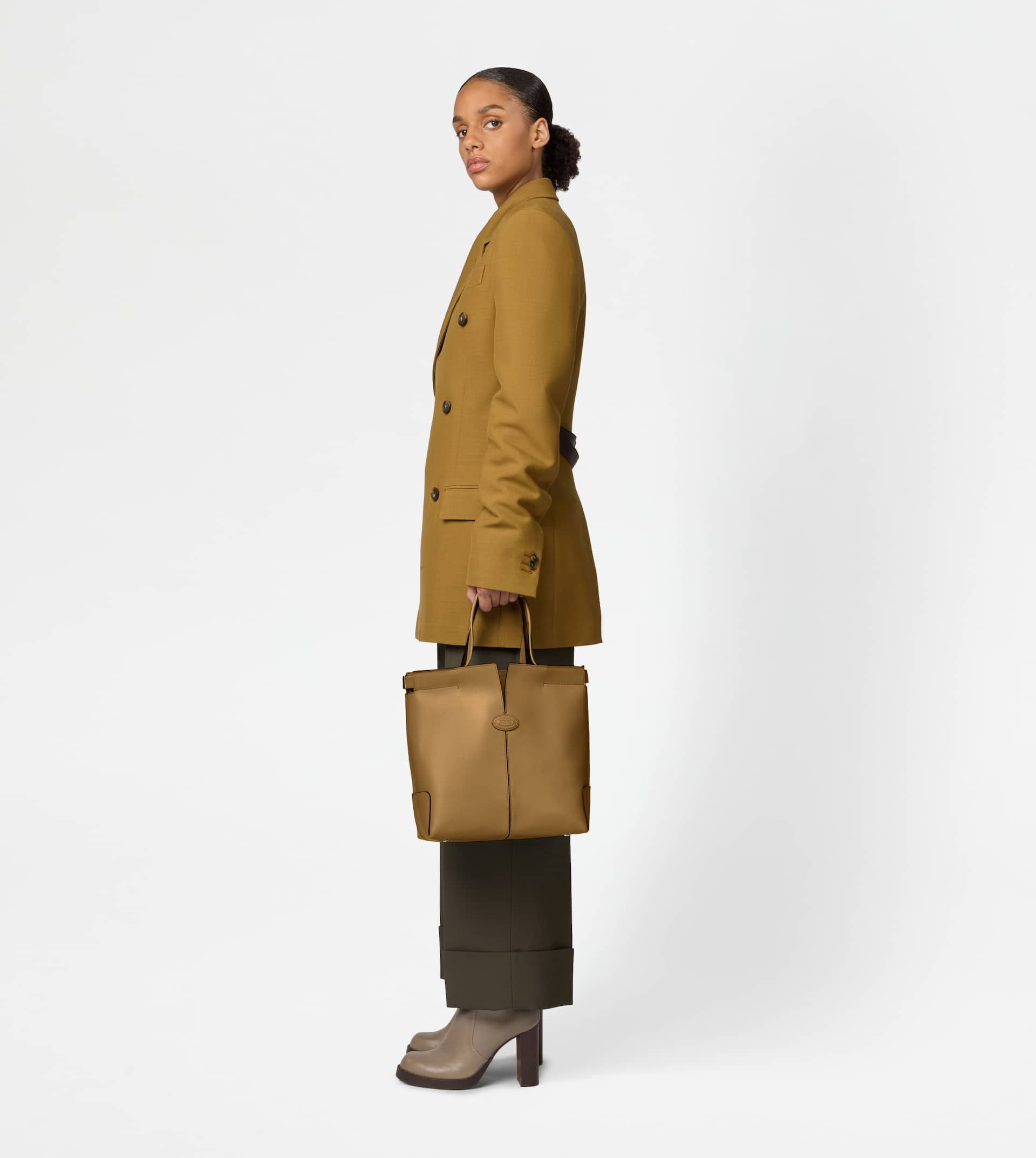 TOD'S DI BAG FOLIO IN LEATHER SMALL - BROWN - 7