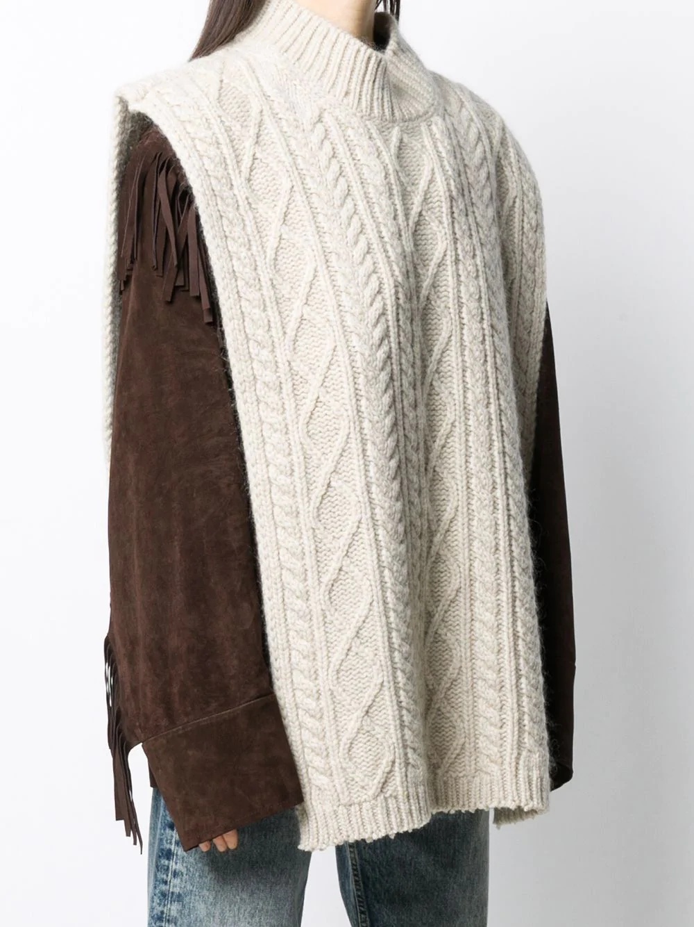 high-low hem knitted vest - 3