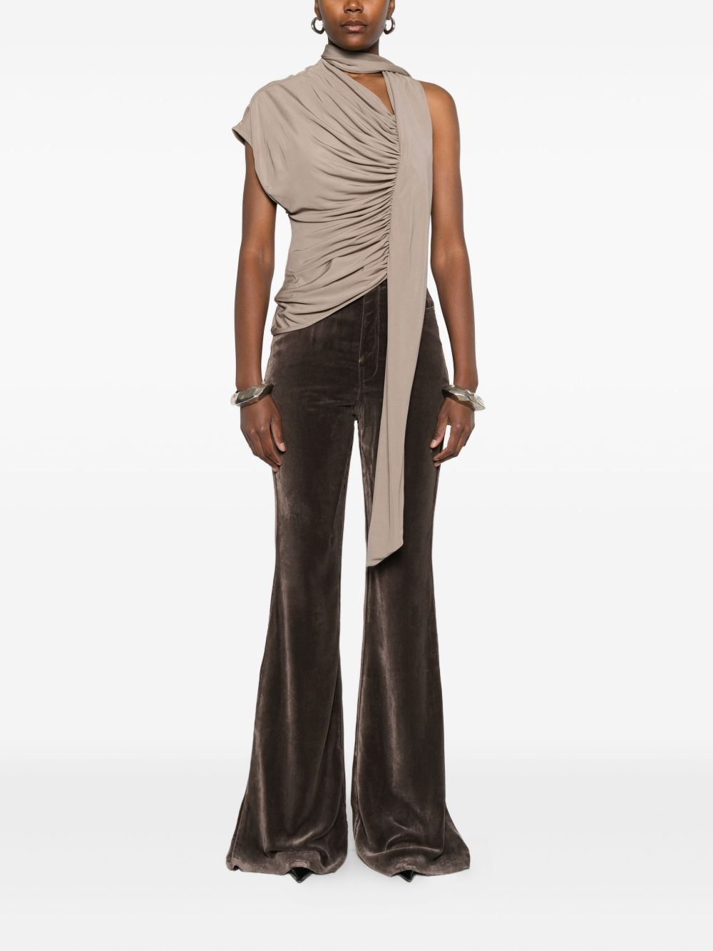 velvet flared trousers - 2