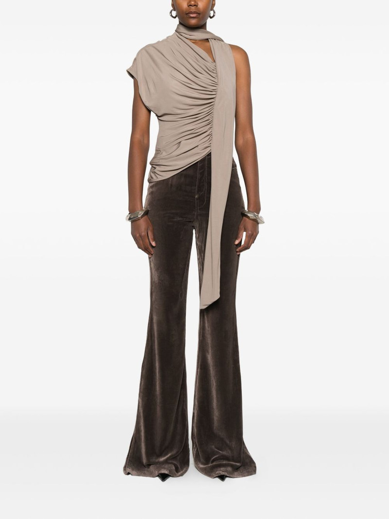 Rick Owens velvet flared trousers outlook