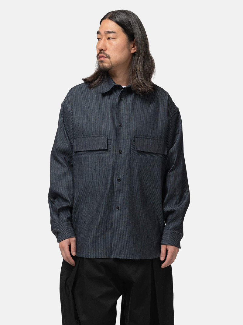 Flap Shirt Indigo Stripe 4