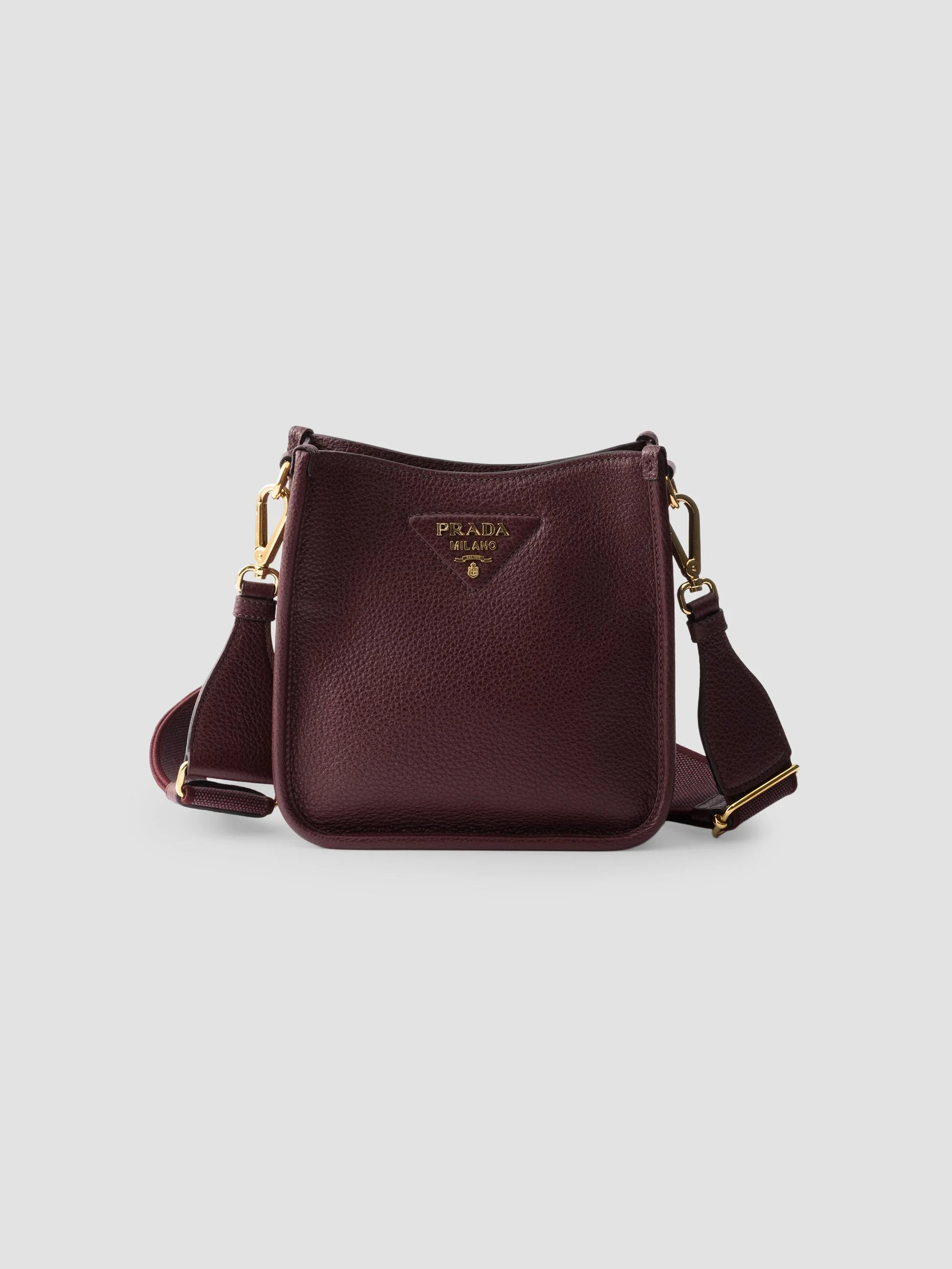 Women's Mini Leather Shoulder Bag - Dark Red - 1