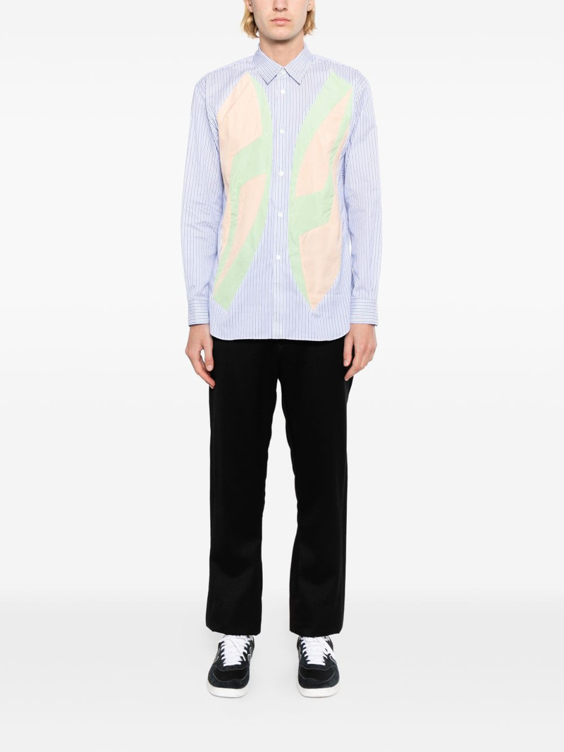 Comme des Garçons SHIRT striped patchwork shirt outlook