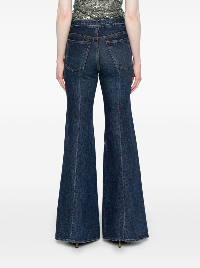 belted mid-rise flared jeans 4