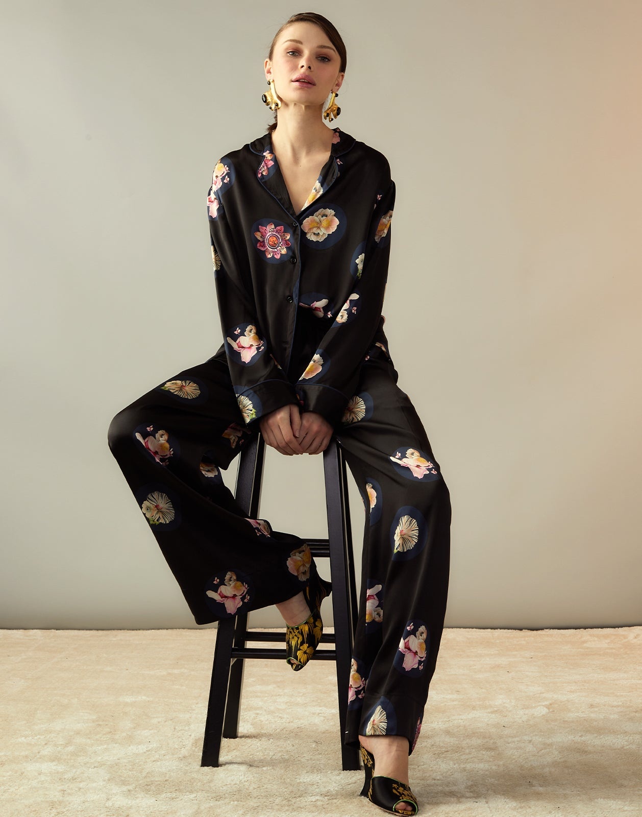 Moonlit Petal Silk Pant - 2