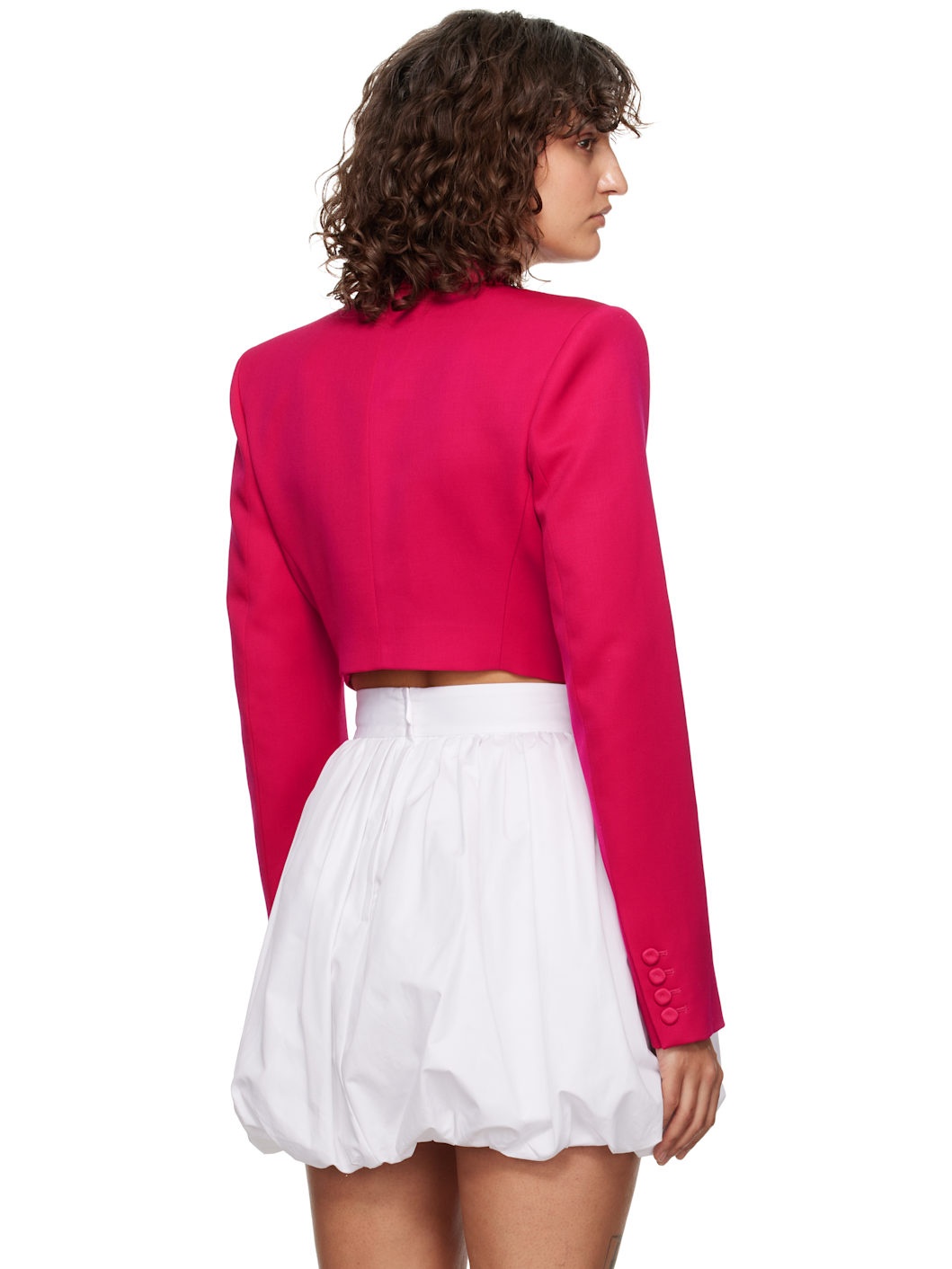 Pink Flower Corsage Cropped Blazer - 3