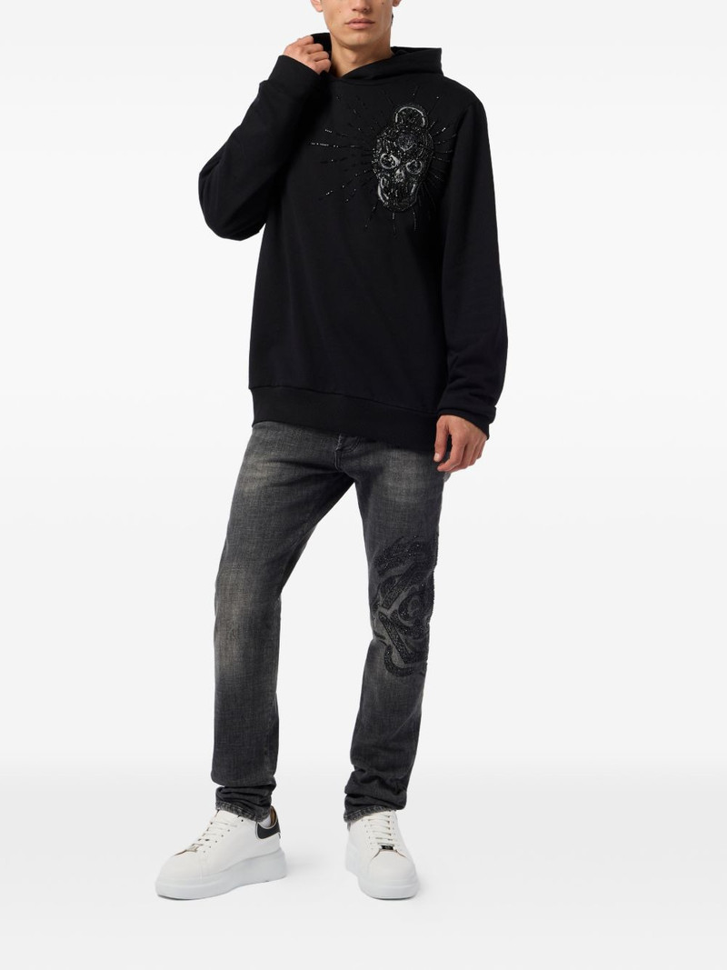 PHILIPP PLEIN skull-embellished hoodie outlook