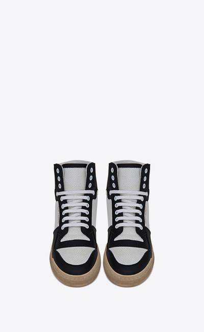 SAINT LAURENT sl24 mid-top sneakers in smooth and perforated leather outlook