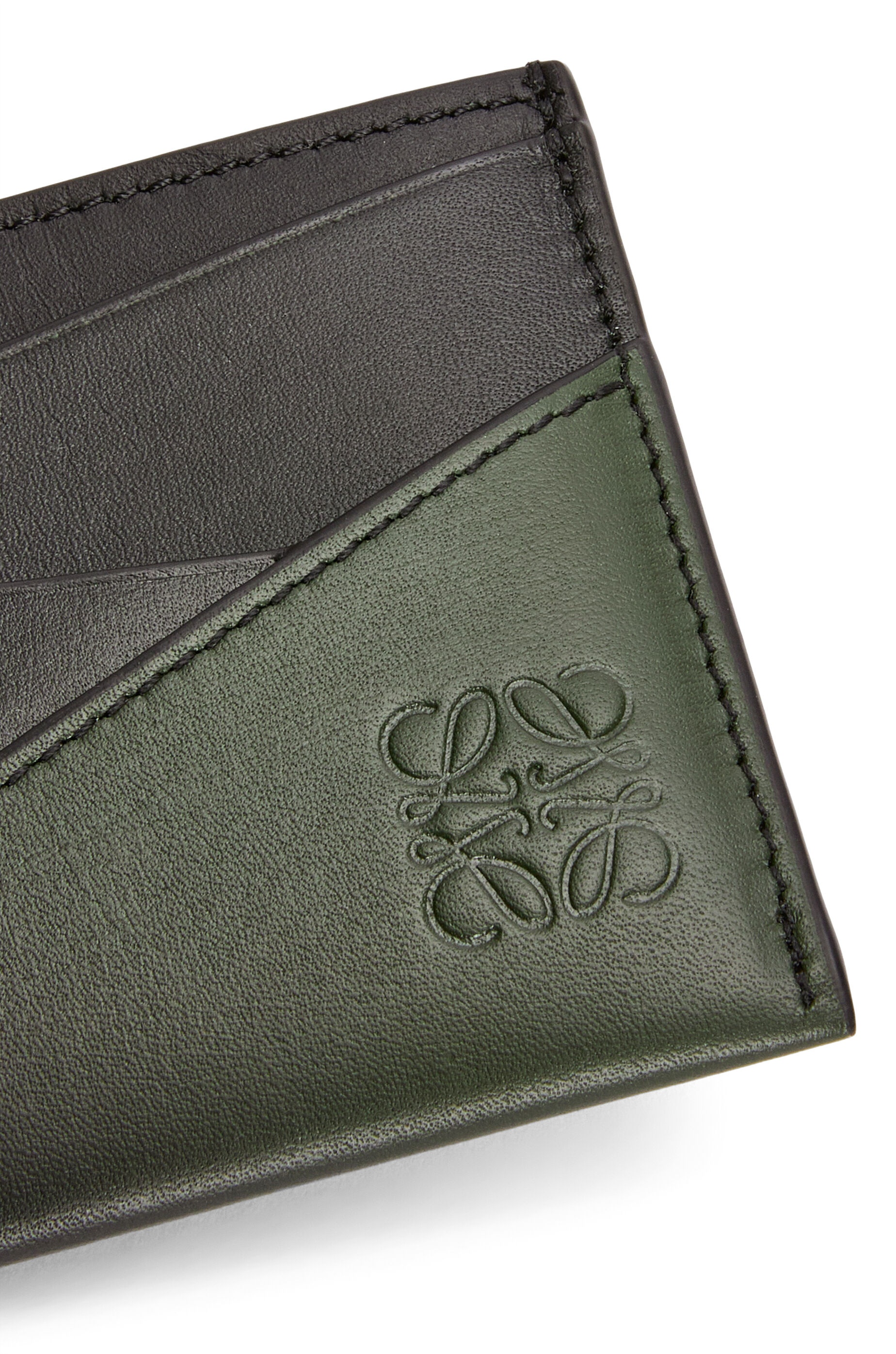 Puzzle plain cardholder in silk calfskin - 5