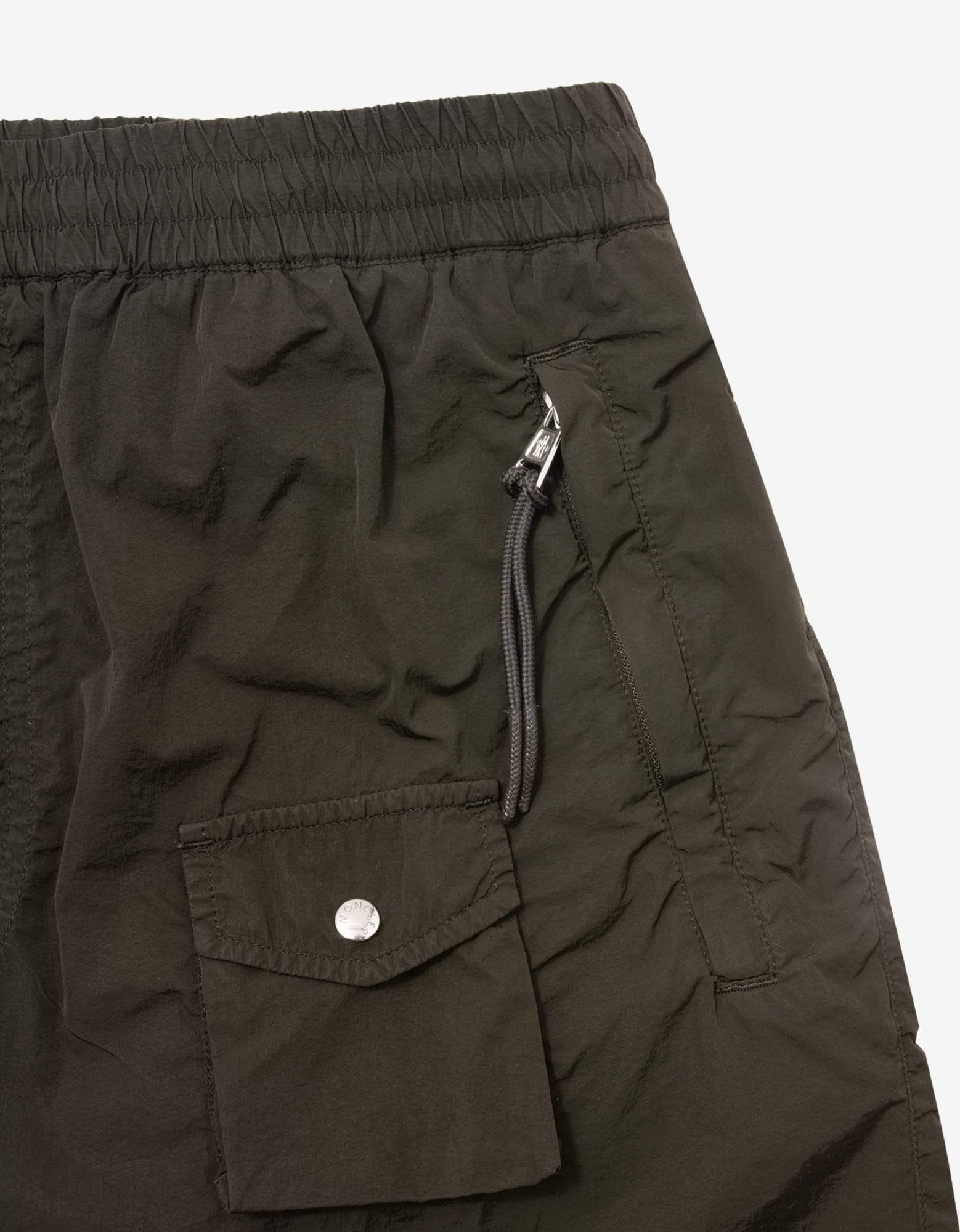 Dark Green Nylon Bermuda Shorts - 3
