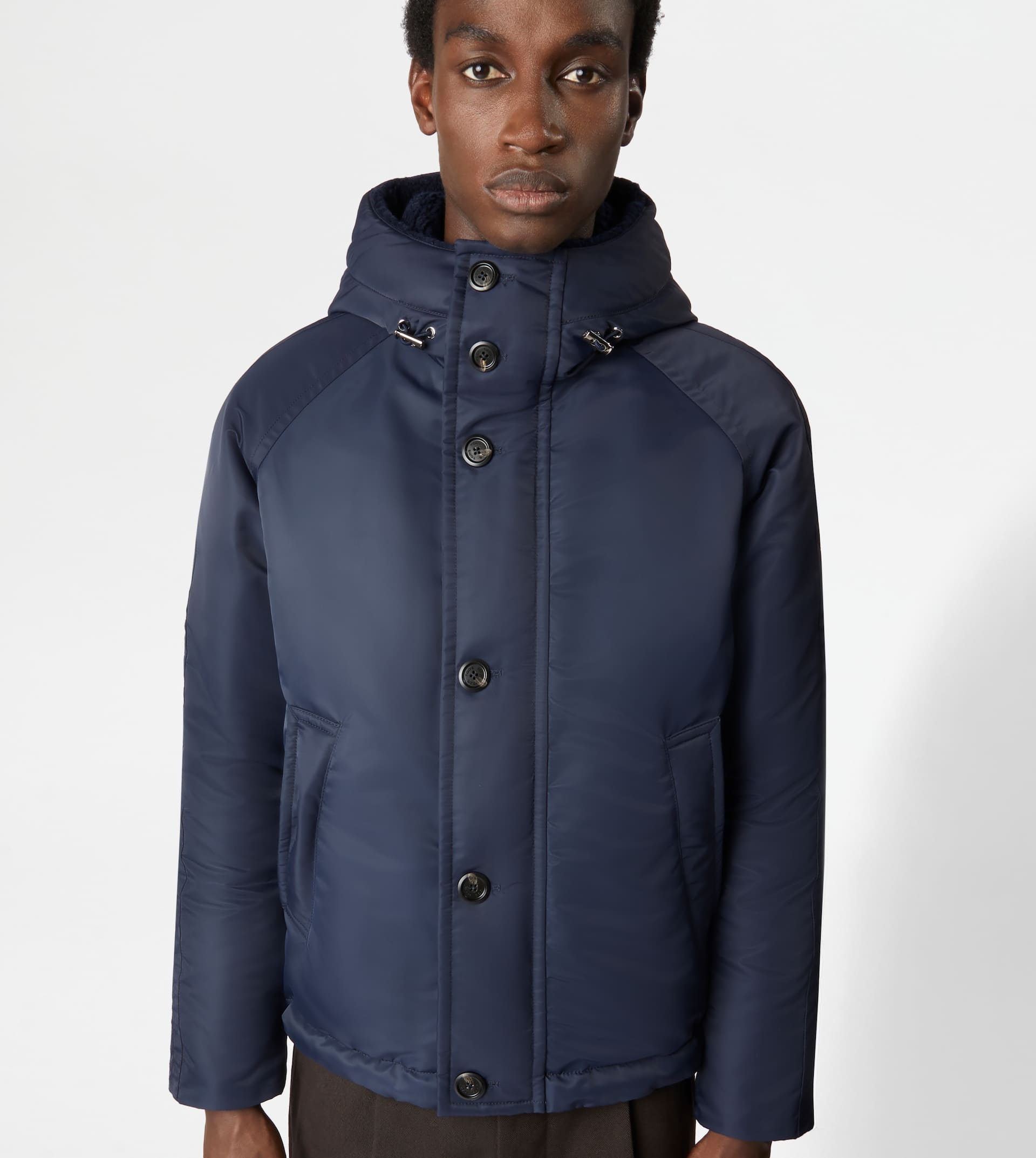 HOODED DOWN JACKET - BLUE - 6