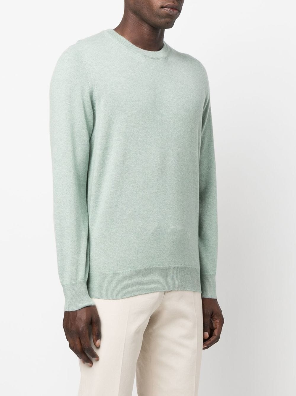 ribbed-knit crew neck jumper - 3