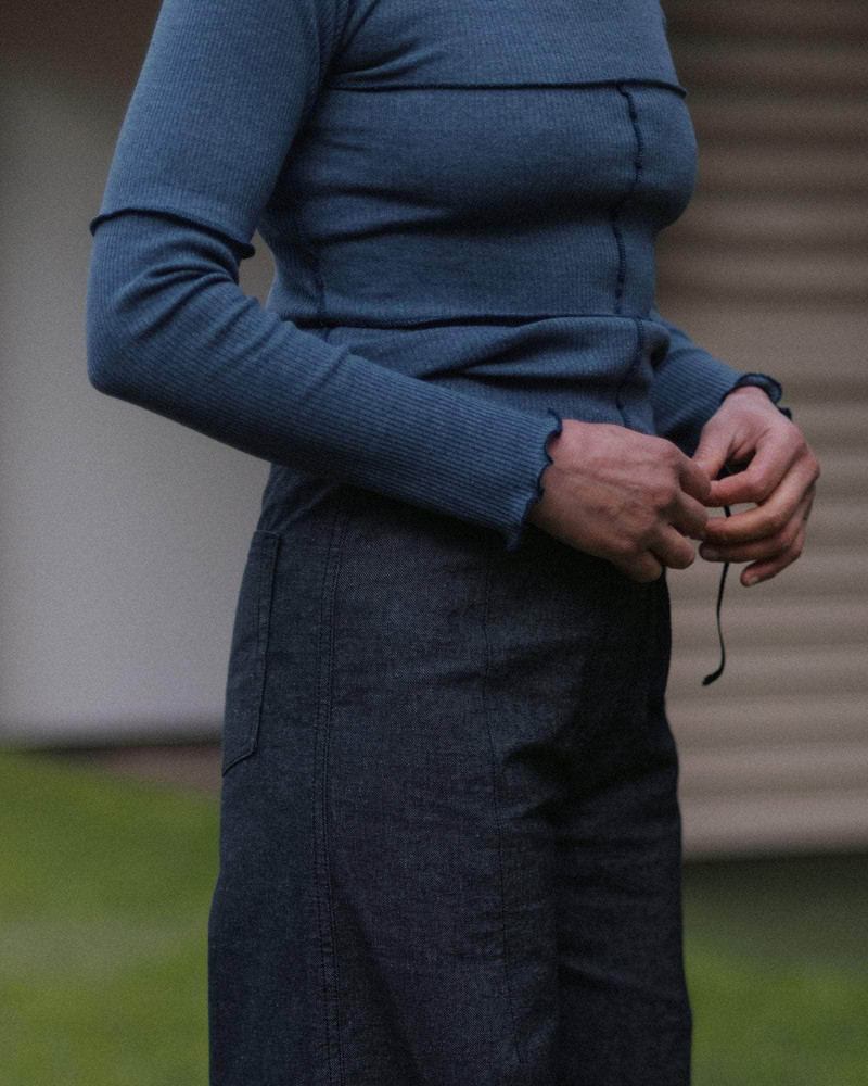 Cinder Long Sleeve Tee - Recycled Cotton Rib 7