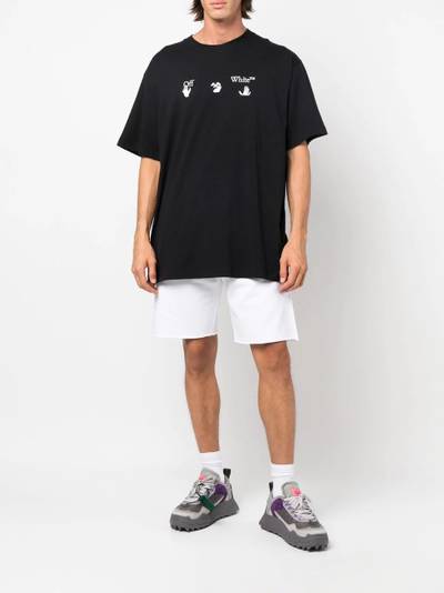 Off-White Swimming Man-logo elasticated cotton shorts outlook