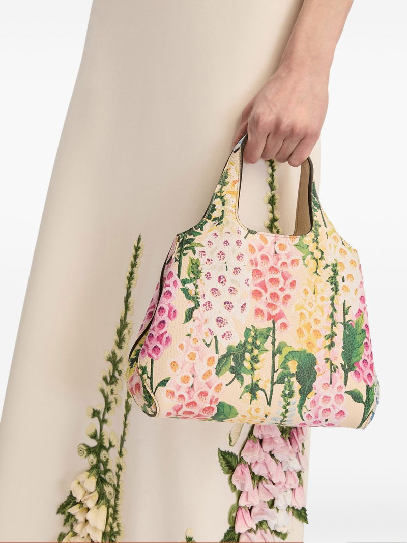 Oscar de la Renta The Mini Topaz floral-print tote bag outlook