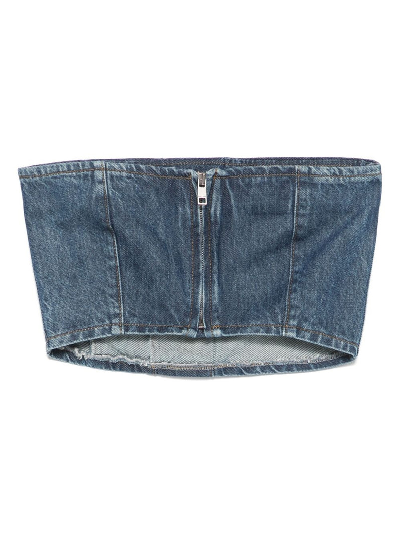 ROTATE button-detail denim top outlook
