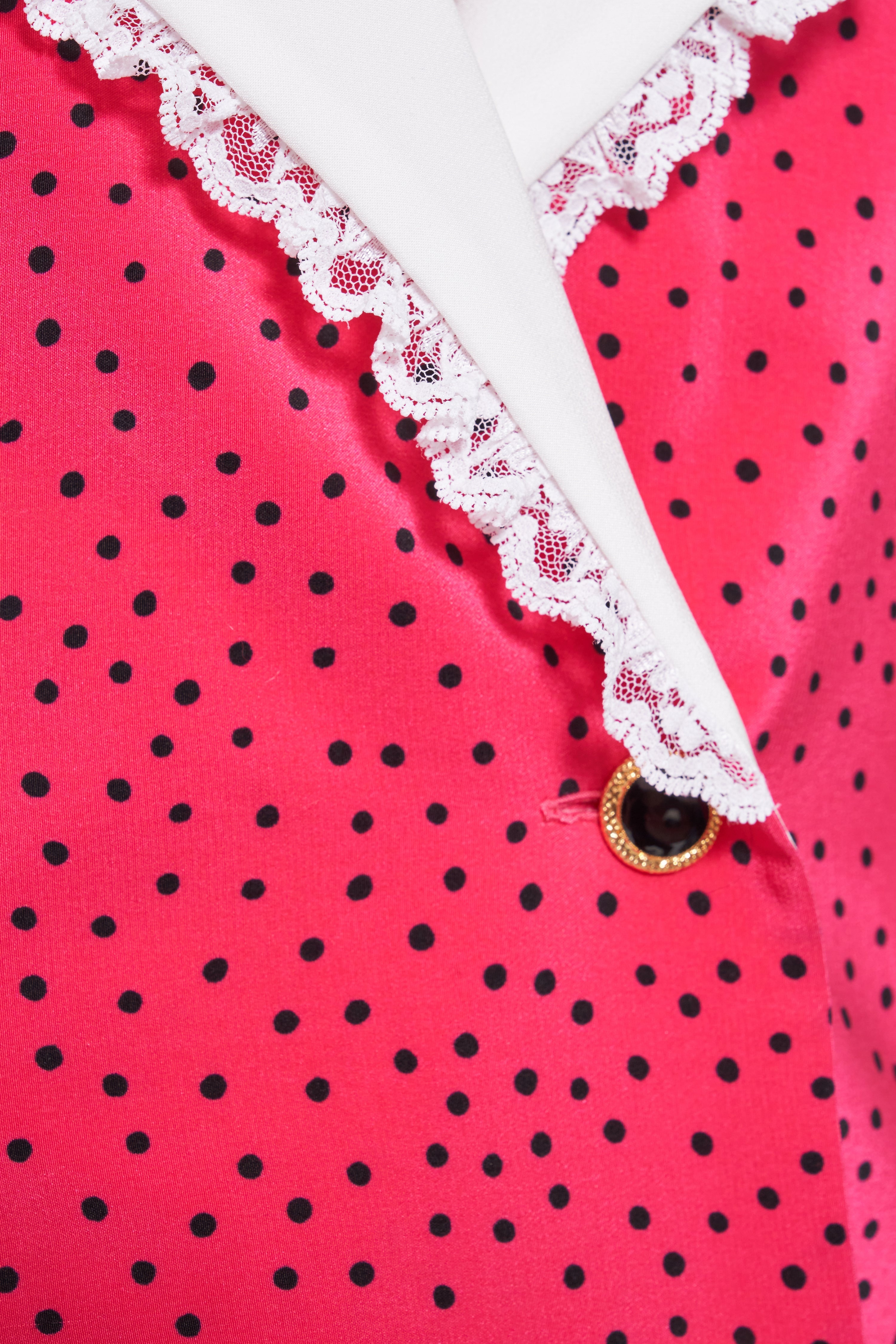 POLKA DOT SILK DOUBLE BREASTED MINI DRESS - 3
