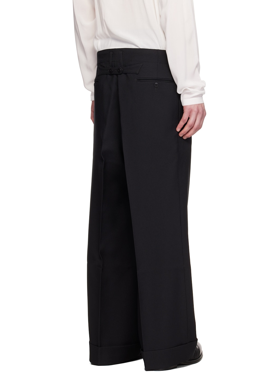 Black Twill Large Suit Trousers - 3