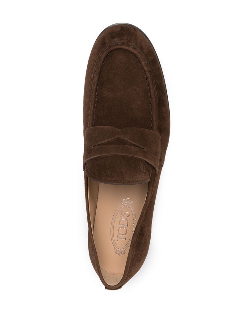 leather low-heel loafers - 4