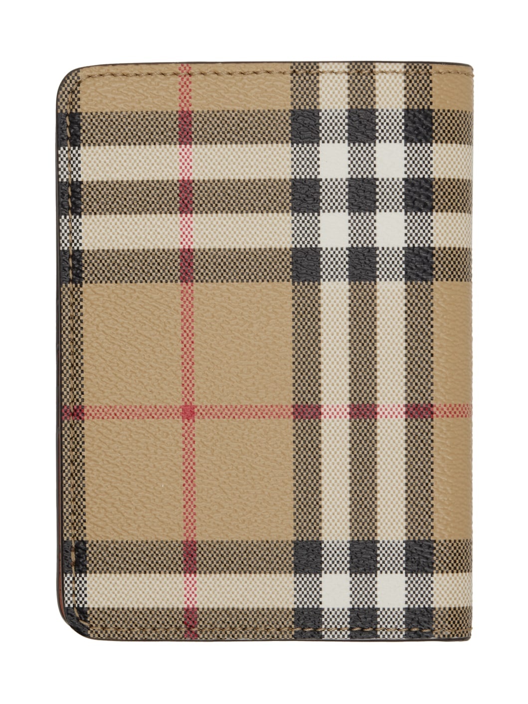 Beige Check Passport Holder - 4