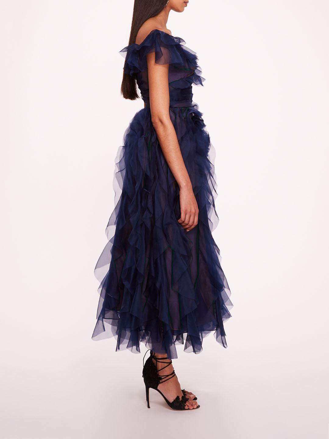 MATTE ORGANZA MIDI DRESS - 3