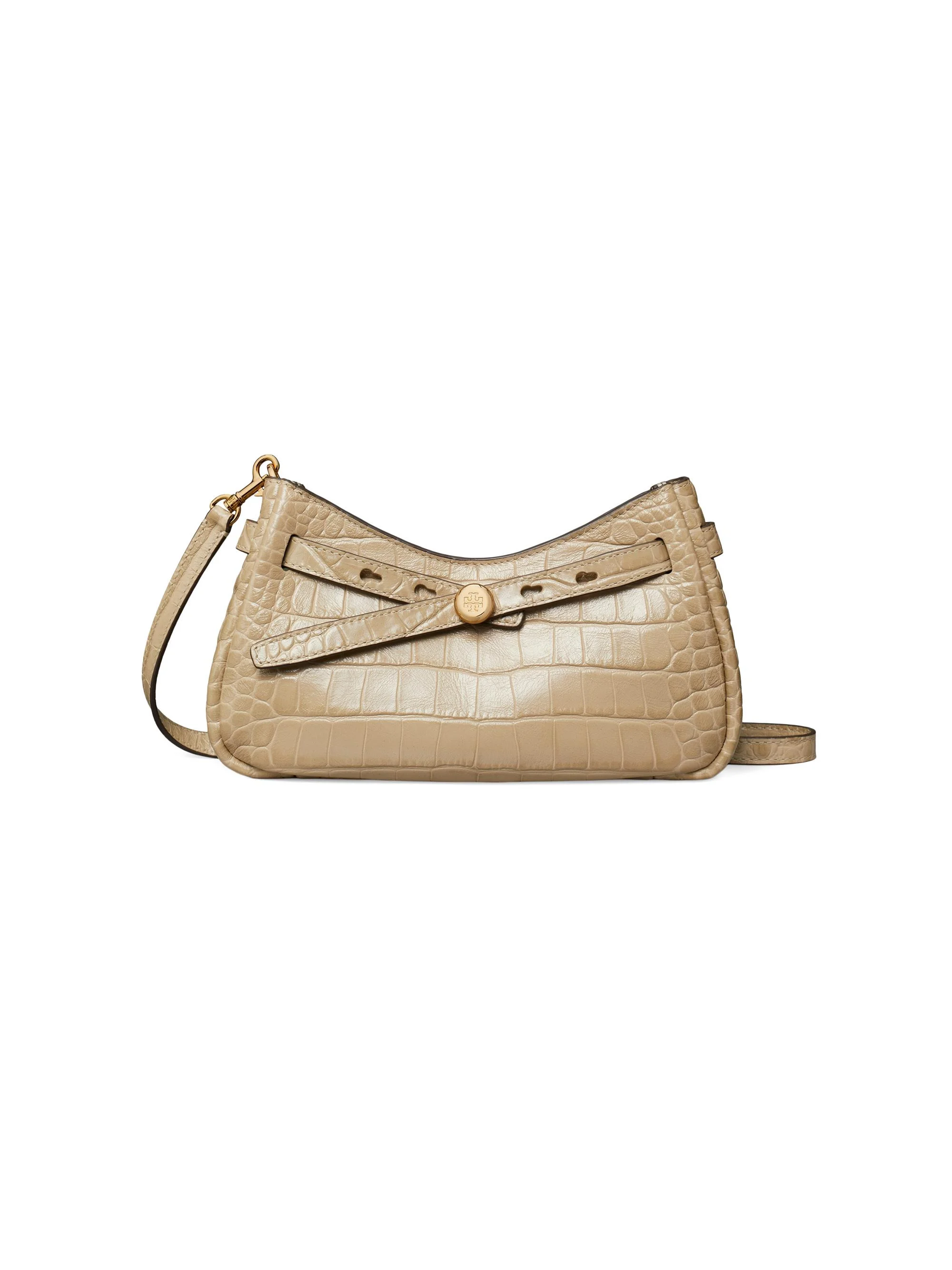 Women's Romy Croc-Embossed Leather Crossbody Bag - Ginger Leaf - 1