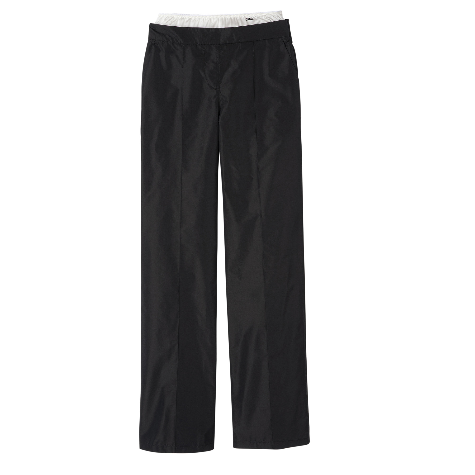 Straight pants with patch Black - Technical taffeta - 1