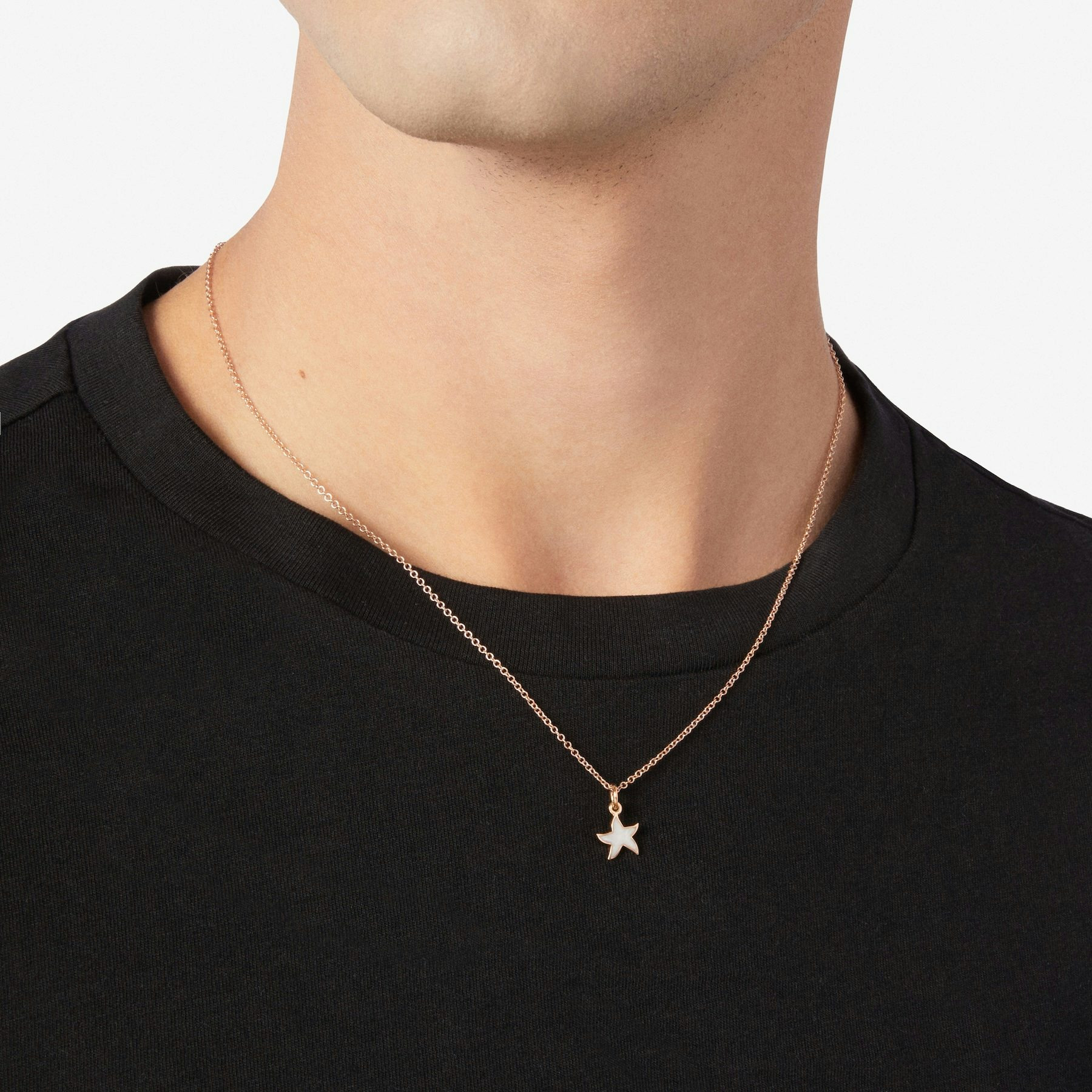 ROSE GOLD & ENAMEL STAR CHARM - 4