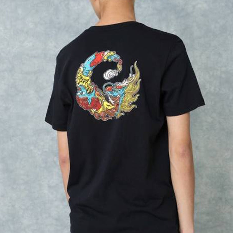 Men's Vans Asian Artist Crossover Series Printing Round Neck Short Sleeve Black VN0A4P5LBLK - 4