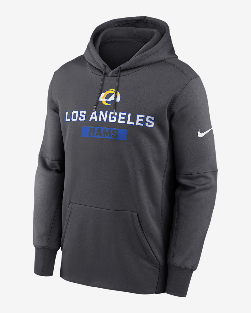 Los Angeles Rams Toss Sweep Men’s Nike Therma NFL Pullover Hoodie 1