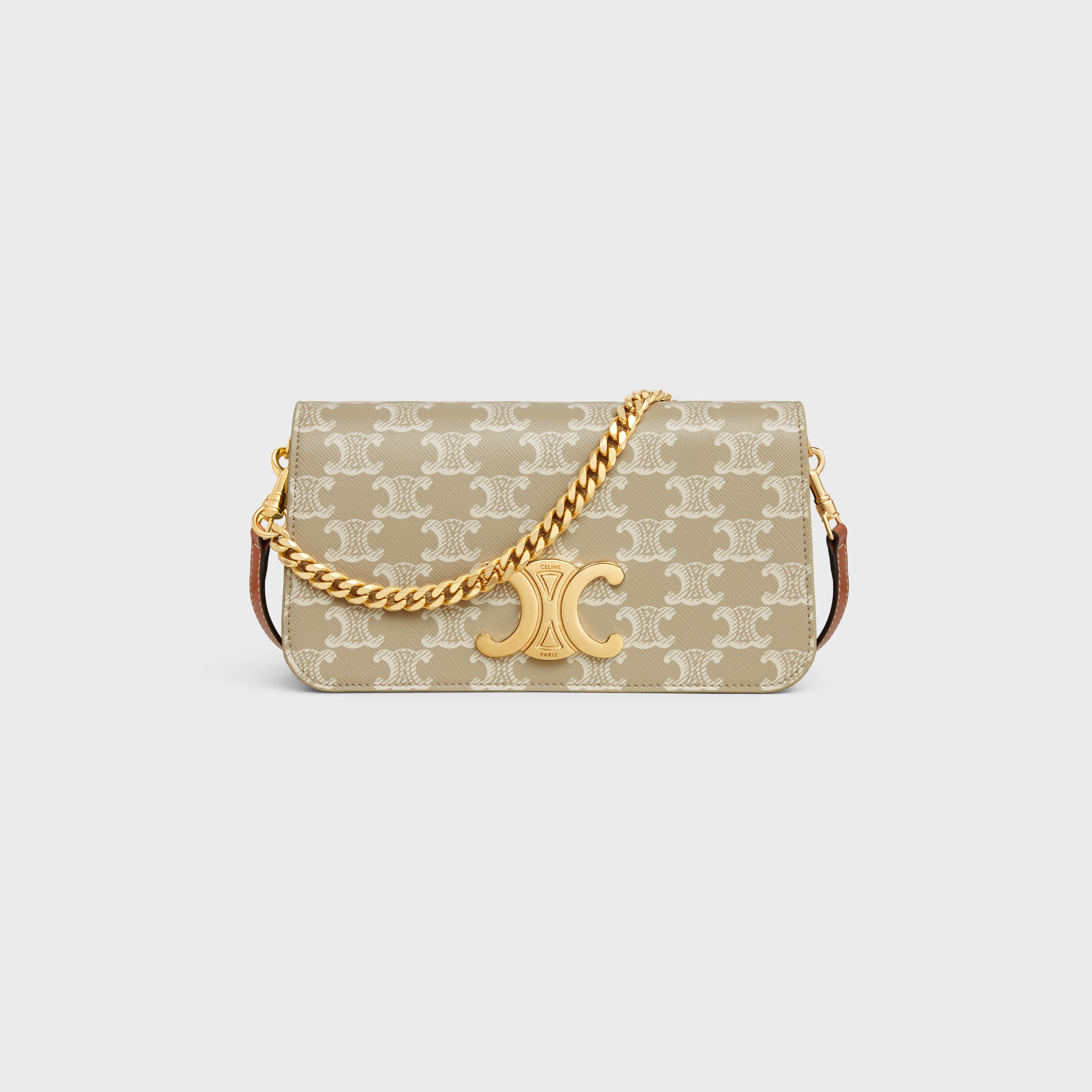 美しい♪◇MULTIPOCHETTE バッグ◇CELINE MULTIPOCHETTE IN TRIOMPHE CANVAS AND CALFSKIN - TAN | CELINE